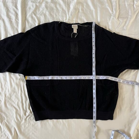 NWT Chicos Black Short Sleeve Knit Top Sz L/2 Casual Preppy Office Quiet Luxury - Picture 9 of 9